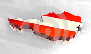 3d flag map of austria