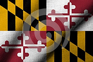 3D Flag of Maryland waving