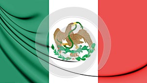 3D Flag of Mexico 1823-1864, 1867-1893.