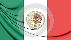 3D Flag of Mexico 1934-1968.
