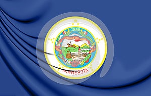 3D Flag of Minnesota 1957-1983, USA.