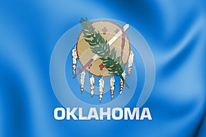 3D Flag of Oklahoma, USA.