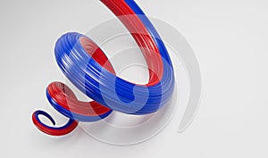 3d Flag of Philippines 3d Spiral Glossy Ribbon Of Philippines On White Background, 3d illustration