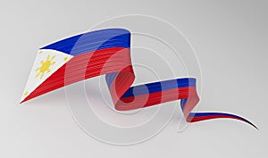 3d Flag Of Philippines 3d Wavy Shiny Philippines Ribbon Isolated On White Background 3d illustration