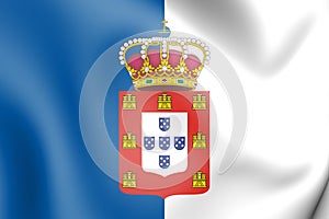 3D Flag of Portugal 1830-1910.