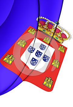 3D Flag of Portugal 1830-1910.