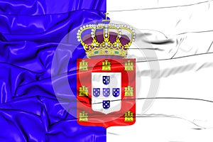 3D Flag of the Portugal 1830-1910.