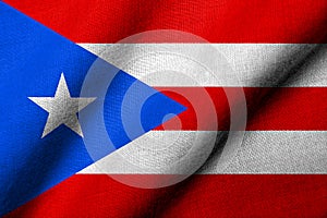 3D Flag of Puerto Rico waving