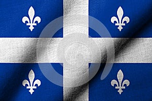 3D Flag of Quebec (The Fleurdelise) waving