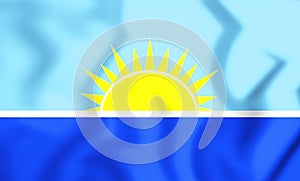 3D Flag of Riohacha, Colombia.