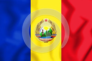 3D Flag of the Romania 1965-1989.