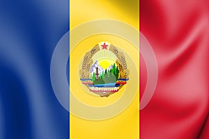 3D Flag of the Romania 1965-1989.