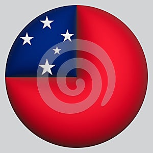 3D Flag of Samoa on circle