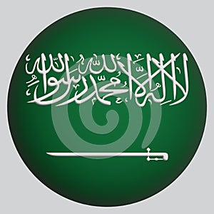 3D Flag of Saudi Arabia on circle