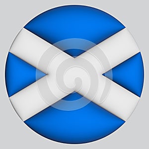 3D Flag of Scotland on circle