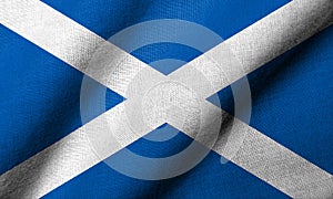 3D Flag of Scotland waving