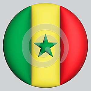 3D Flag of Senegal on circle