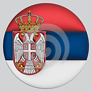 3D Flag of Serbia on circle
