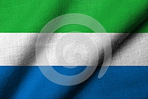 3D Flag of Sierra Leone waving