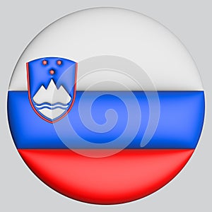 3D Flag of Slovenia on circle