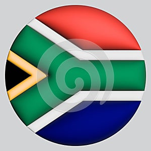 3D Flag of South Africa on circle