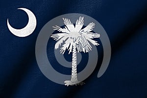 3D Flag of South Carolina waving