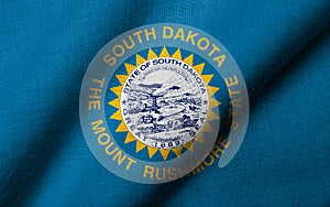 3D Flag of South Dakota waving