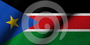 3D Flag of South Sudan waving