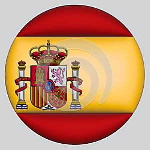 3D Flag of Spain on circle