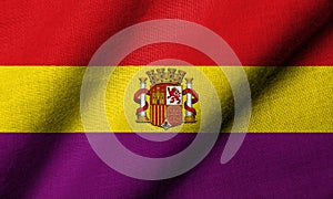 3D Flag of Spain (Second Republic 1931-1939) waving