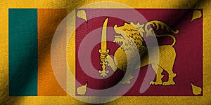 3D Flag of Sri Lanka waving