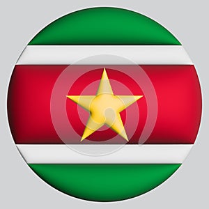 3D Flag of Suriname on circle