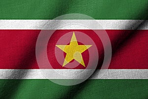 3D Flag of Suriname waving