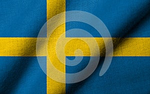 3D Flag of Sweden waving