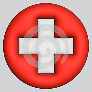 3D Flag of Switzerland on circle