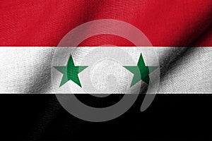 3D Flag of Syria waving