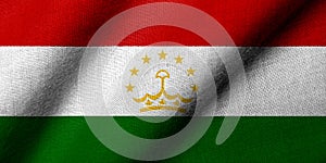 3D Flag of Tajikistan waving