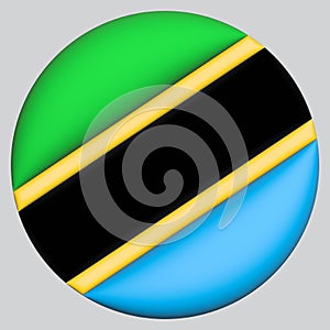 3D Flag of Tanzania on circle