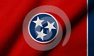 3D Flag of Tennessee waving