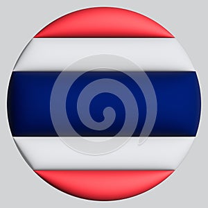 3D Flag of Thailand on circle