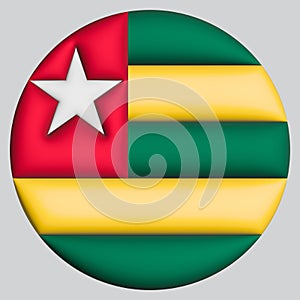 3D Flag of Togo on circle