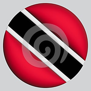 3D Flag of Trinidad and Tobago on circle