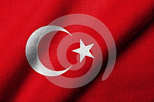 3D Flag of Turkey waving