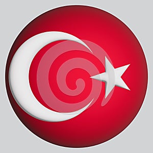 3D Flag of Turkiye on circle