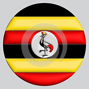 3D Flag of Uganda on circle