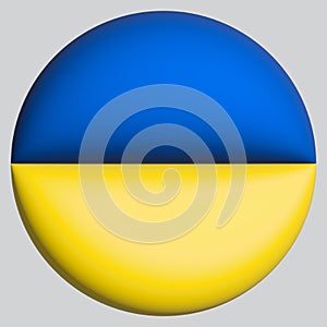 3D Flag of Ukraine on circle