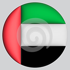 3D Flag of United Arab Emirates on circle