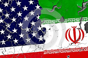 3D Flag of USA and Iran