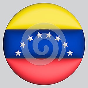 3D Flag of Venezuela on circle