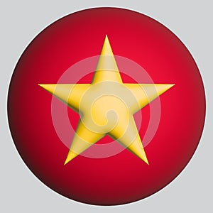 3D Flag of Vietnam on circle